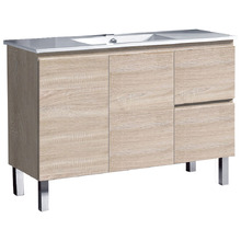 Vitrus 1200mm Oak Freestanding Single Vanity with Ceramic Countertop